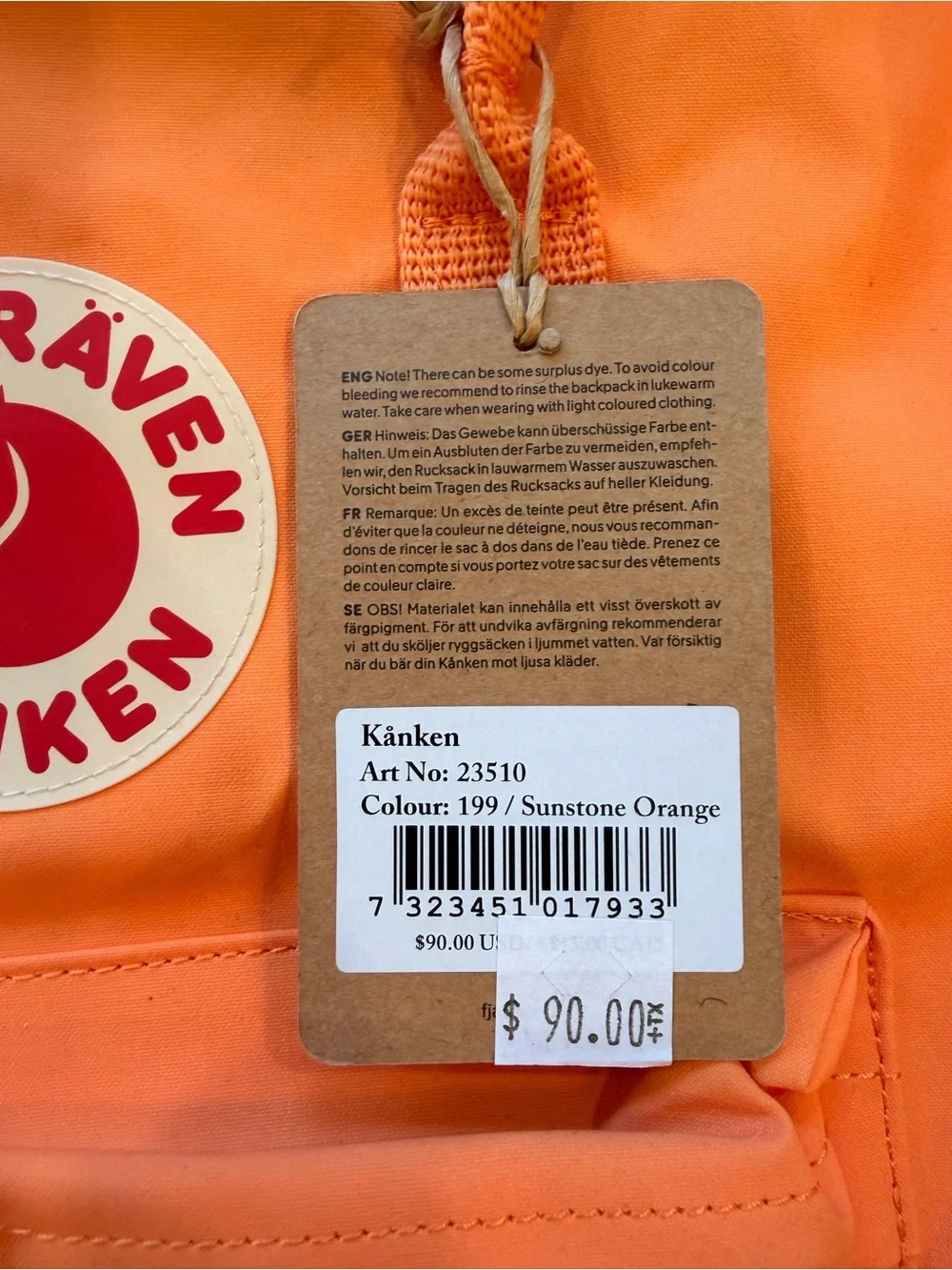 New Fjallraven Kånken Original Backpack - sunstone Orange 199 color